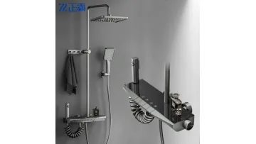31678A New Wall Mounted Gun Gray Piano Key Shower Set for Bathroom1