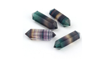 Natural Crystal Carved Point rainbow Fluorite Double  Point for Crystal Craft1