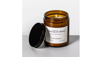 Amber color glass jar candles