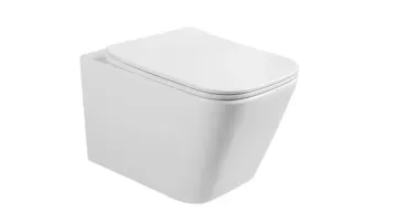 Modern Style Ceramic Wc Toilets Rimless Wall Hung Toilet White Tank for Bathroom Square Wall Hung Toilet and Round Wall Hung Toilet Blue Color Basin for Match1