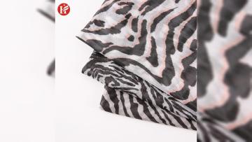 Wholesale New zebra Print Mesh Printed Fabric Spring and Summer Women's Dresses Sun Tops Shirt Fabrics1