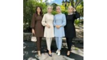 2 Pieces Modest Dubai Women Muslim Clothes Pants Set Middle East Islamic Suit Arab Top with Adjustable Drawstrings Puff Sleeves1