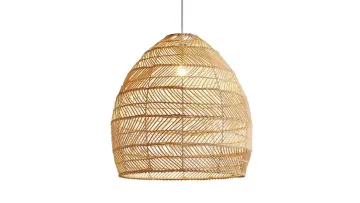 Stylish Japanese Rattan Ceiling Light with Sturdy Black Frame1