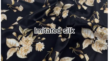 China Wholesale floral pattern soft imitated printed silk satin fabrics for sleepwear1