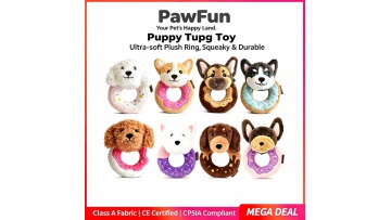 Squeaky Donut Plush Dog Toy - Product Demo