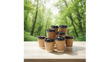 Reusable - Like 10oz Double Wall 90mmKraft Insulated Paper Cups Paper Cup With Lid Corrugated Paper Ripple Wall1