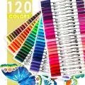 120 Colors Art Markers Dual Tips Coloring Brush Pen Fineliner Color Water Marker School Art Supplies for Drawing Coloring Book