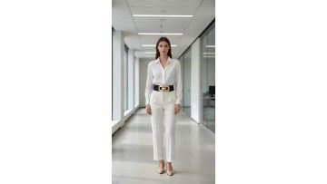 Women's wide elastic belt dress elastic belt with gold buckle