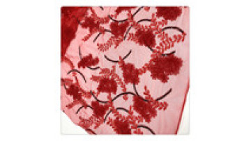 lace fabric manufacturer burgundy african lace fabric 3D flower embroidery fabric1