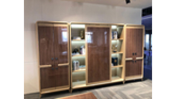 Modern luxury chinese style layered storage door LED display wardrobe file cabinet1
