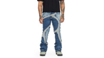 Custom Slim Skinny Fit Stacked Flare Patchwork Vintage Washed Heavy Joint Denim Jeans1