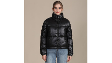 Zipper Short Puff Jacket for Women