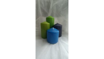 Colorful pillar candle