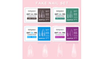 Caixuan Wholesale Artificial ABS Nail Tips - Private Label Full Cover Medium Coffin False Nails1