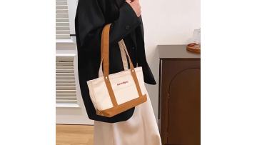 Color-Blocked Canvas Tote