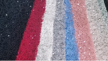 hot sale sample available poly cord lace fabric dubai blue sequin lace fabric best seller embroidery lace1