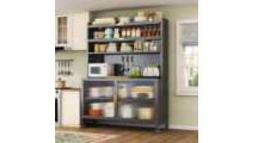 Modern Multi-layer Metal Sideboard Storage Cabinet with Wheels Large Capacity Rolling Kitchen Cabinet for Home&Kitchen Organizer1