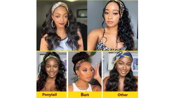 Headband Wigs for Black Women Human Hair 