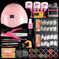 Pro Acrylic Nail Kit With 36W Lamp Dryer Full Manicure Set For Nail Art Acrylic Powder Liquid Tips Brush Tools Kit For Manicure