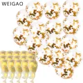 WEIGAO Gold Confetti Balloons 12 Inch Latex Party Balloons with Golden Confetti Dots for Wedding Engagement Party Decoration