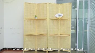 4 Panel Folding Room Divider Screen