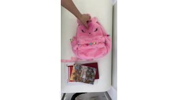 Cute kawaii pink plush alpaca animal bags school bags for children kids teens girls bag1