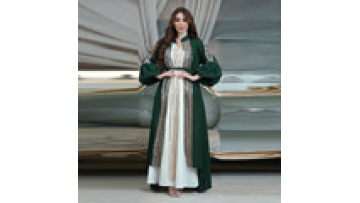 2Pcs Latest Design Abaya Women Muslim Dress Sequin Islamic Chic Evening Dress Fashion Abaya Dress Dubai1