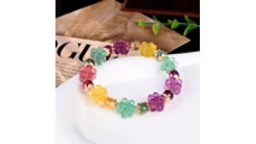 Wholesale Natural Stone Crystal Bracelet High Quality Candy Fluorite rainbow Fluorite Bracelet1