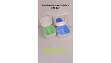 OEM LOGO Denture Storage Soaking Bath Case With Strainer and Mirror1