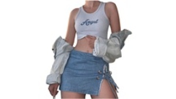 Summer New Fashion Hot Girls Sexy Ripped Side Slit Denim Jeans Mini Skirt1