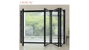 Accordion High Aluminum Double Glass Modern Large Big Bifold Sliding Exterior Main Entrance Patio Folding Door Exterior Foldable1