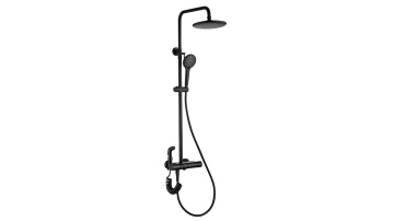 Brass Round Black Shower Mixer Fixture with Bidet Sprayer Market Trend Solid Contemporary Exposed Shower Faucet System Modern1