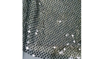 new design 100%polyester mesh with foil sequin embroidery fabric black gold1