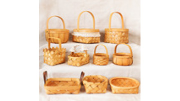 Wholesale Wooden Fruit Vegetable Picking Basket - Weaved Picnic Gift Basket1