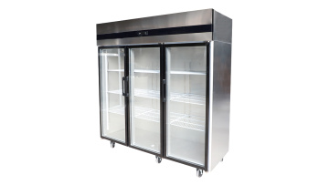 Three glass door display cabinet refrigerator