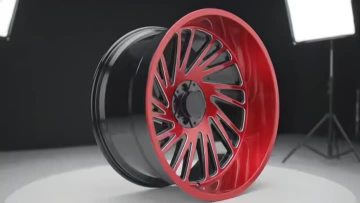 24-inch black gloss wheel with red base