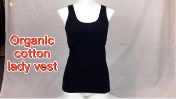 OEM organic cotton lady basic vest underwear.MP4