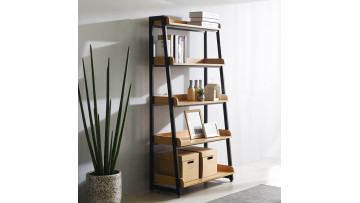 Tiers Bookshelf | E1 MDF & Black Iron Frame | Space-Saving Storage Solution