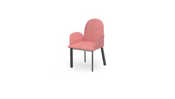 Mold Foam Armchair Nordic Modern White Upholstered Restaurant Dining Chair Office Reception Guest Design Chair with Armrest