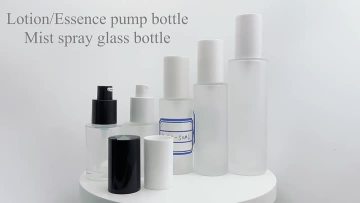 frosted glass lotion bottle 