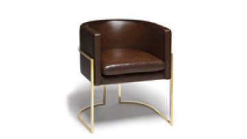 Stainless Steel Frame Modern Living Room Sofa Chairs Leather Club chair1