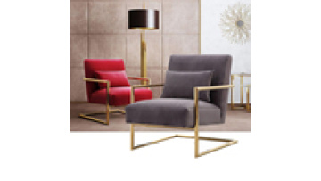 Modern Living Room Furniture Velvet Accent Chair Metal Legs Super Comfortable  Leisure chair for Office Home Hotel Restaurant1