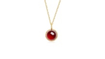 S925 Sterling Silver Garnet and Ruby Gold Plated Statement Necklace1