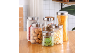 Wholesale  800ml 1100ml 1700ml 2100ml Clear Food Grade Glass Storage Jar With Stainless Steel Lid1