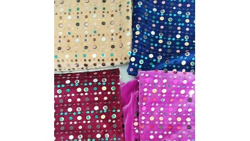 2021 High Quality Multicolor  Velvet Sequin Glitters Ladies Dress Fabric For Wedding Latest1
