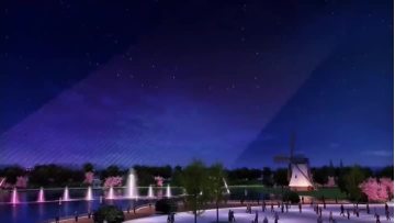 Realistic view of musical fountain