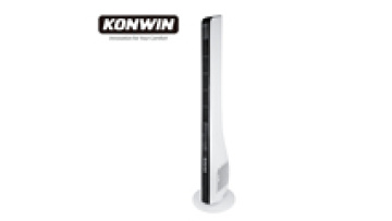 Konwin Tall Invisible Bladeless Fan with 3 Speed Models: Your Ideal Air Circulating Tower Fan in White - BLF-YH051