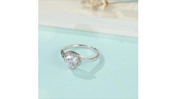 Wholesale 1Ct Heart Shape Moissanite Ring Silver 925 Engagement Ring Moissanite Diamond Wedding Ring for Women1