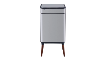 Stainless Steel Sensor Trash Bin with wooden leg