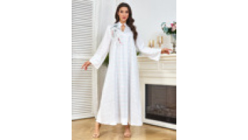 Shiny Arabian Muslim Women's Sequined Ramadan Jellabiya Middle East Elegant Beaded Eid Abaya Dress Dubai Long Robe with Tassel1